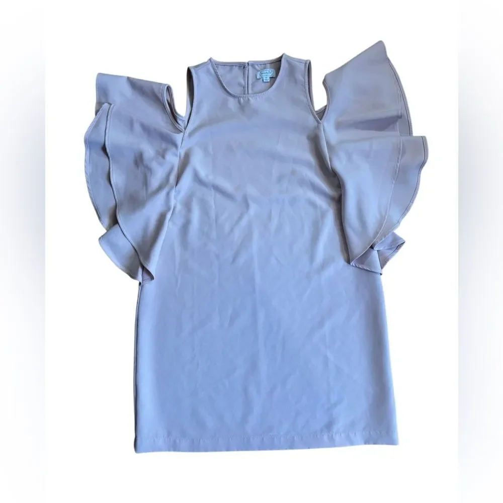 Mud Pie Women's Birdie Ruffle Cold Shoulder Dress in Pink Size Medium - Picture 5 of 9